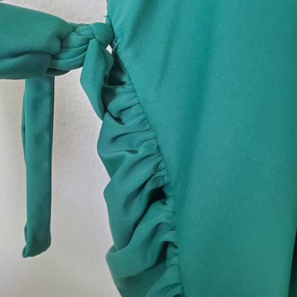Jessica Rey Swimwear Emerald Green Ruffle Wrap One Piece Swimsuit Size Medium - Picture 5 of 11